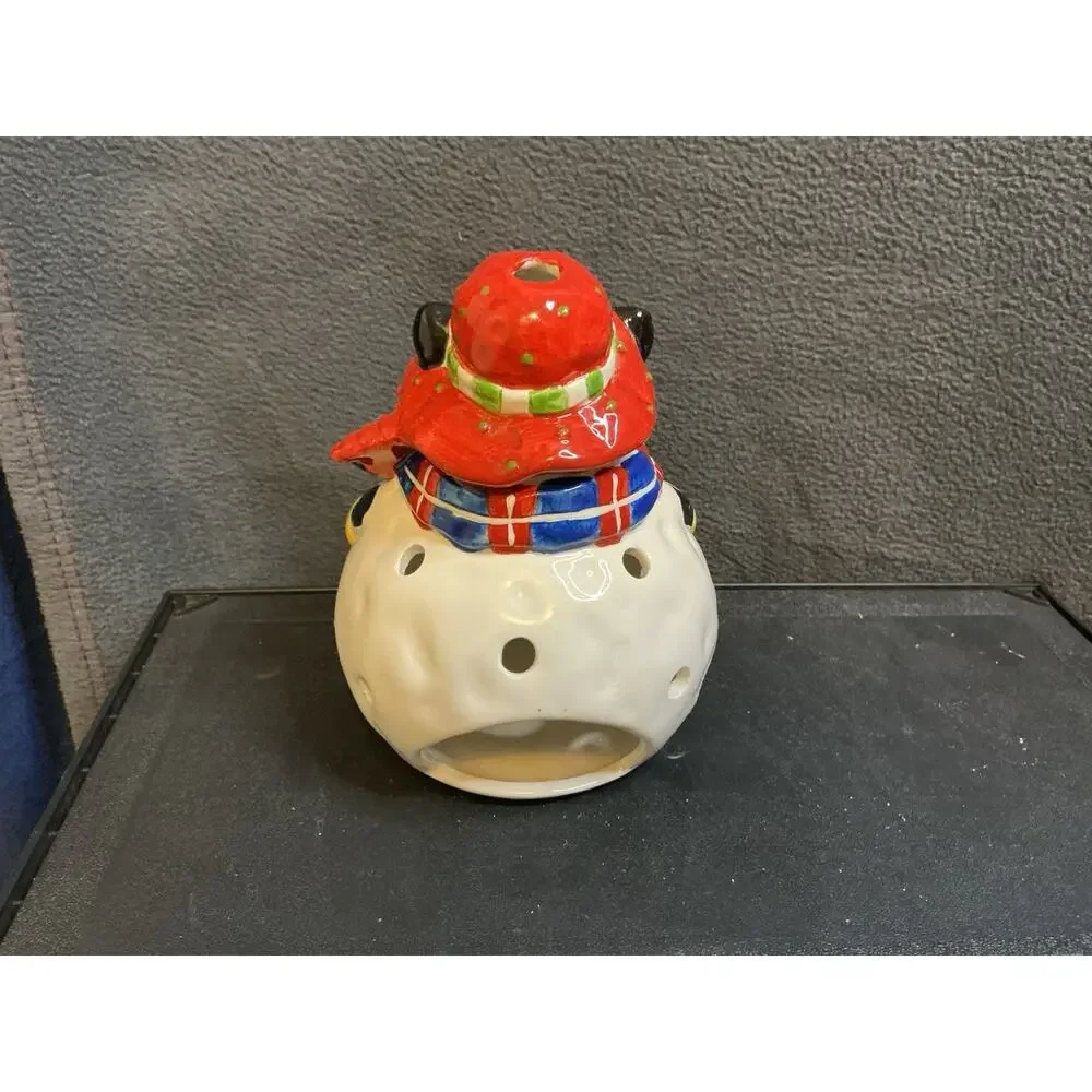 Crazy Cute Kitty Cat Snowman Luminary Tea Light